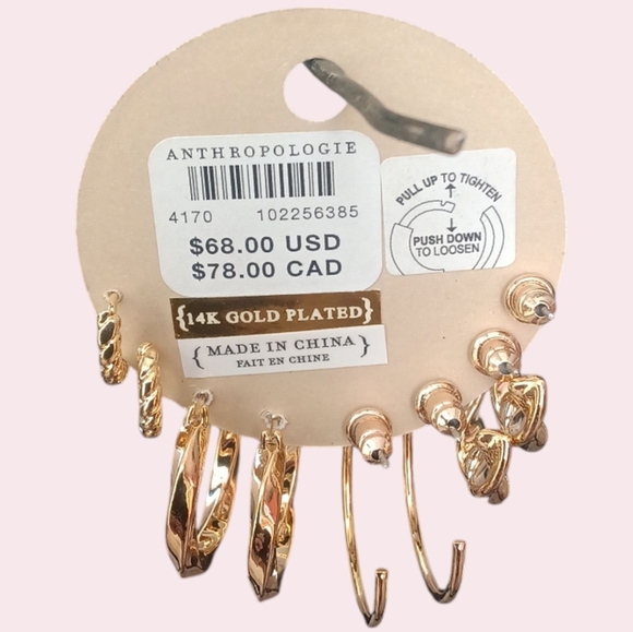 Anthropologie Delicate Huggie Earrings, Set of 4 Pairs - Picture 5 of 5